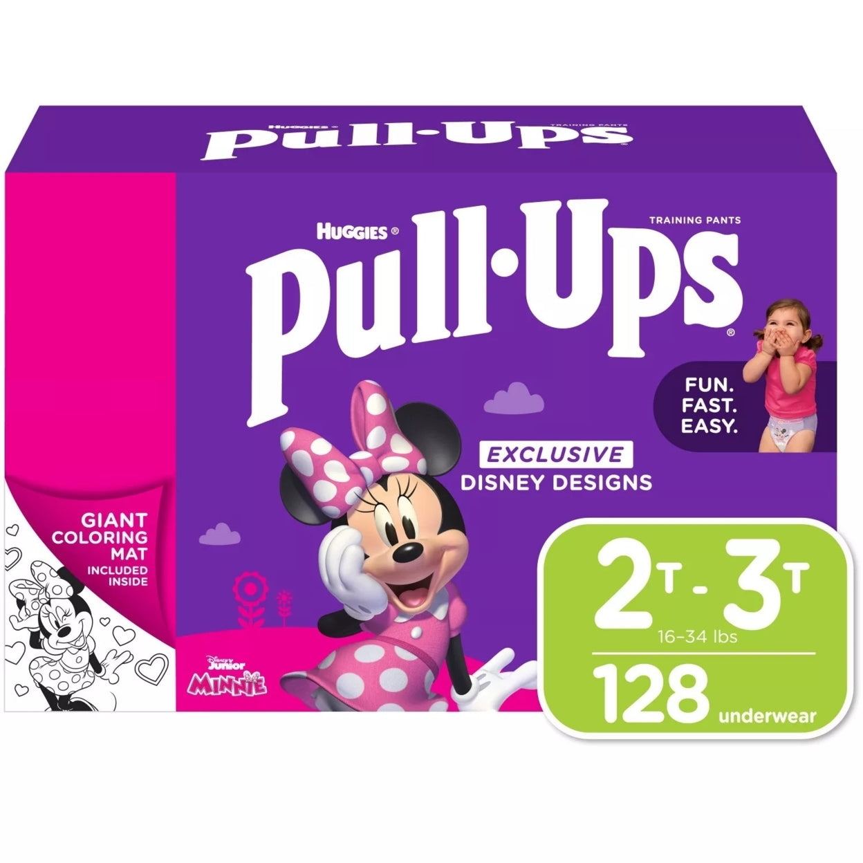 Huggies Pull-Ups Potty Training Pants for Girls 2T-3T 18-34 Pounds (128 Count) - Bellso